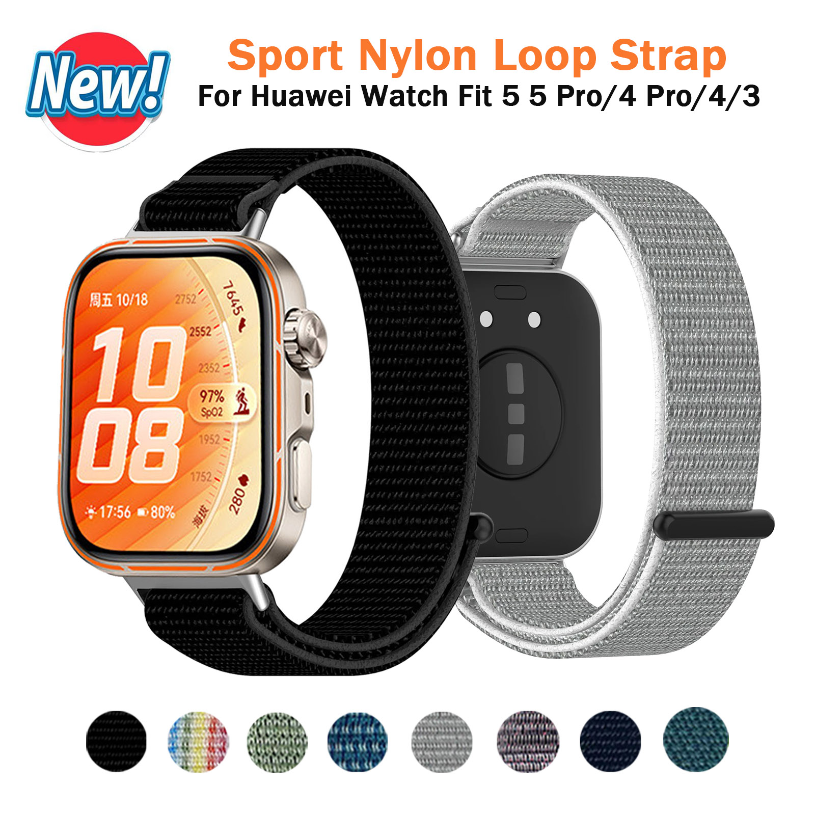 Huawei Smartwatch Watch Fit - Smartwatch Nylon-Armband für Huawei Watch Fit