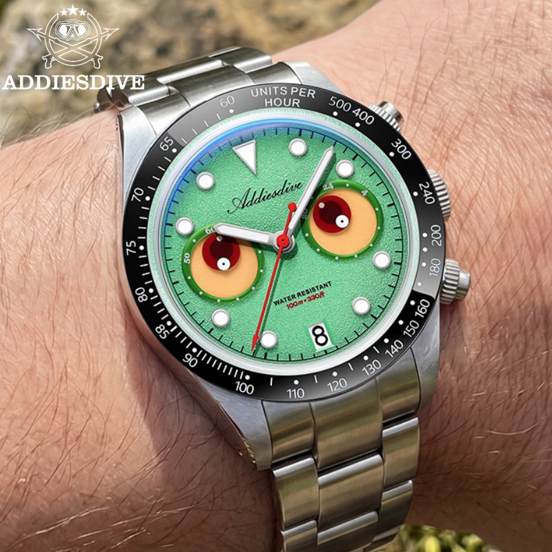 Watch Crown Pusher - ADDIESDIVE Top-Marke Herren Leuchtende Uhr Chronograph