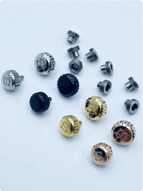 Watch Crown Pusher - Edelstahl-Uhrenkrone für NH35-Uhrwerk - Verschiedene Farben