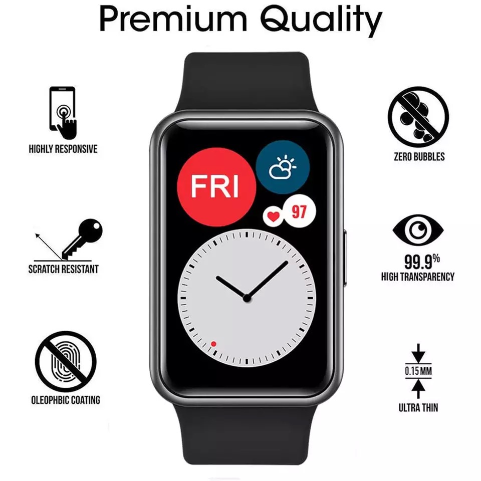 Huawei Smartwatch Watch Fit - Schutzfolie aus weichem Glas für Huawei